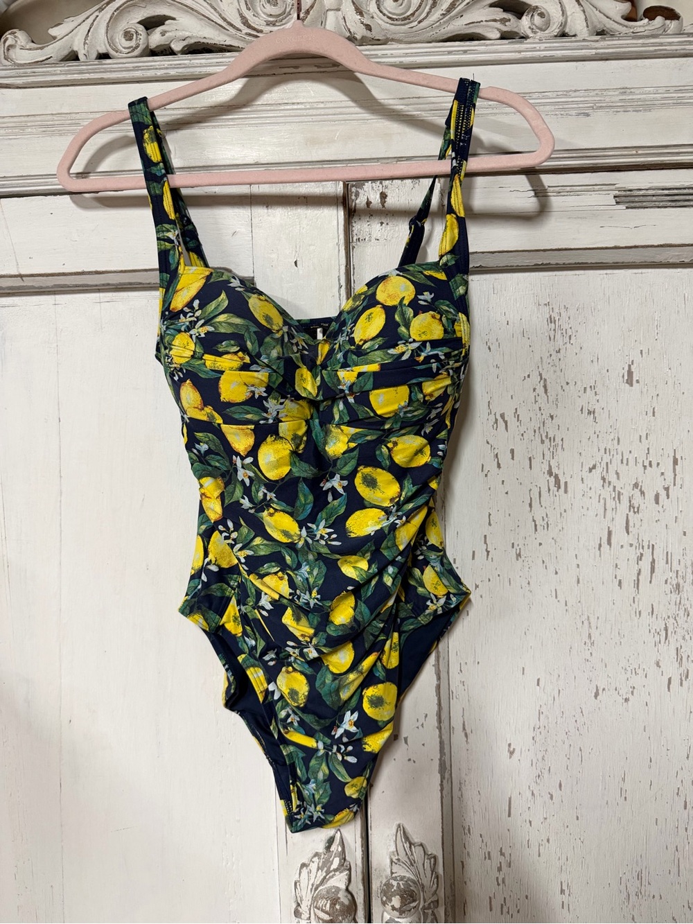 Niptuck Navy Lemon Print One-Piece Swimsuit